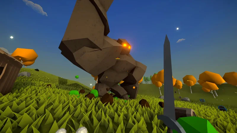 Muck gameplay on a low-poly island, from its official Steam screenshot gallery